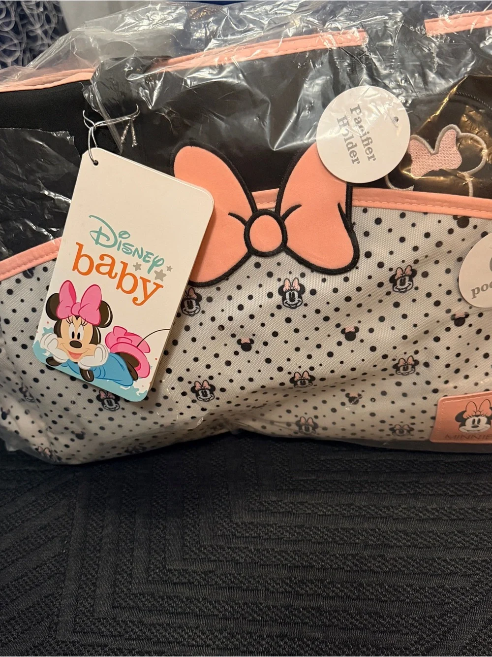 Minnie Mouse Pink & White Kids Crossbody Bag with Bow Accent